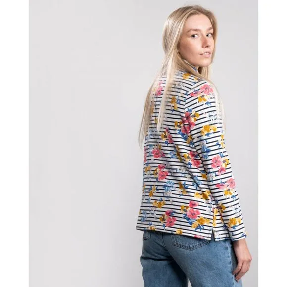 NWT Women Size 4 or 20 Joules Floral Casual Half Zip Floral Pip Print Sweatshirt - Picture 4 of 7